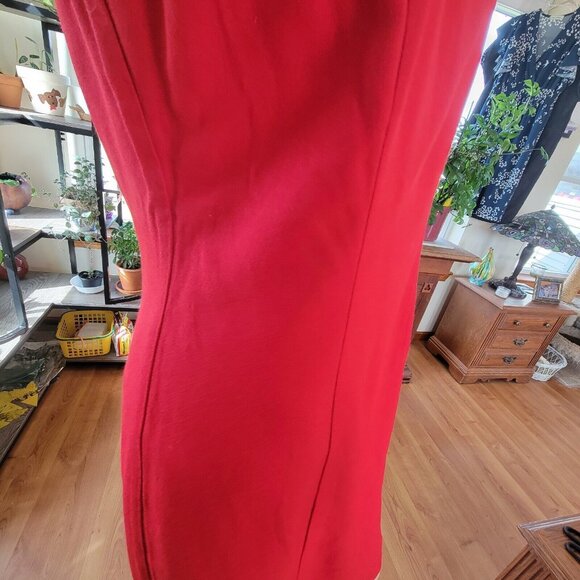 Lois Snyder Dani Max Sleeveless Dress Red Rayon Vintage Size 10 90s Y2k Retro - Picture 7 of 11